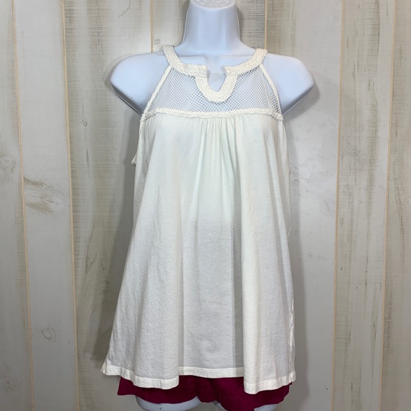 Lauren Ralph Lauren Cream Mesh Yoke Top XL - Picture 3 of 7